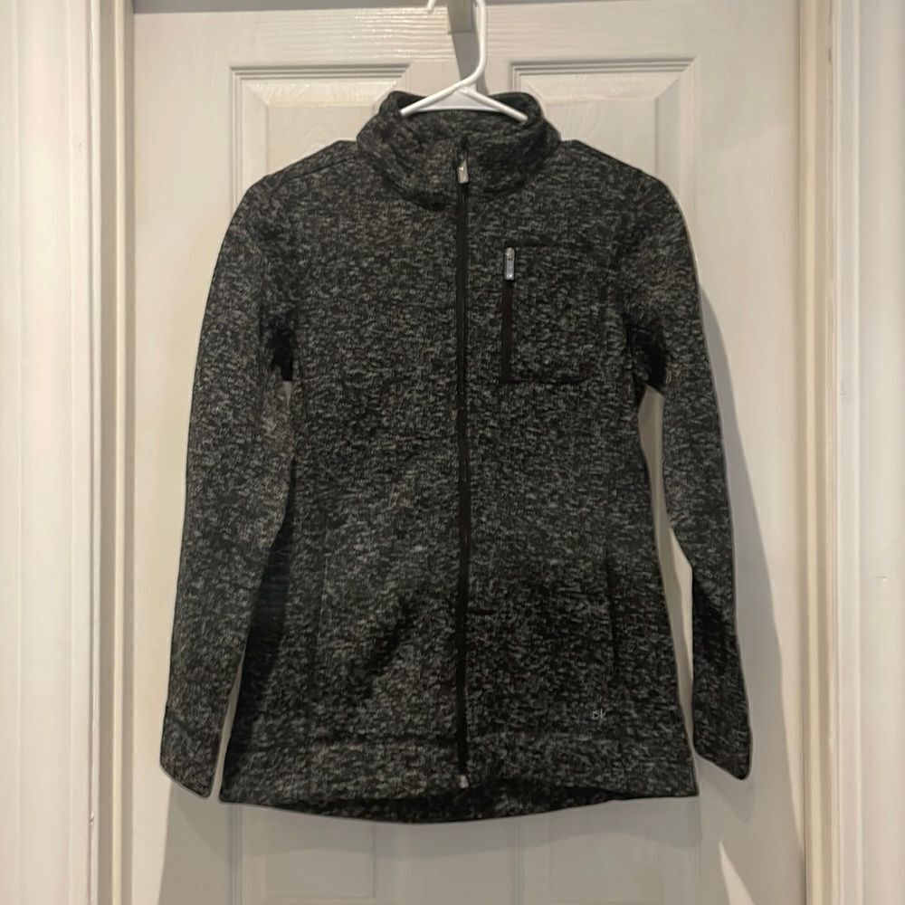 Calvin Klein full zip heathered black jacket SZ Xsmall